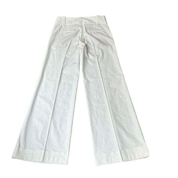 New!! BCBGMaxAzria White Linen Wide Leg Dress Pants Trousers - Sz 6 TALL GIRLS! - Picture 3 of 14